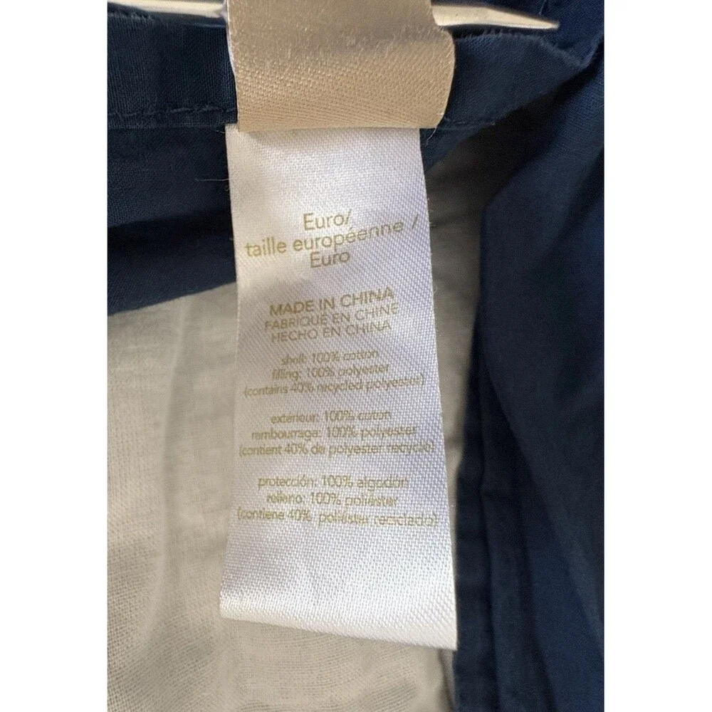 Pottery Barn Teen Emerson 2 Navy Blue Corduroy Pillow Shams European Square